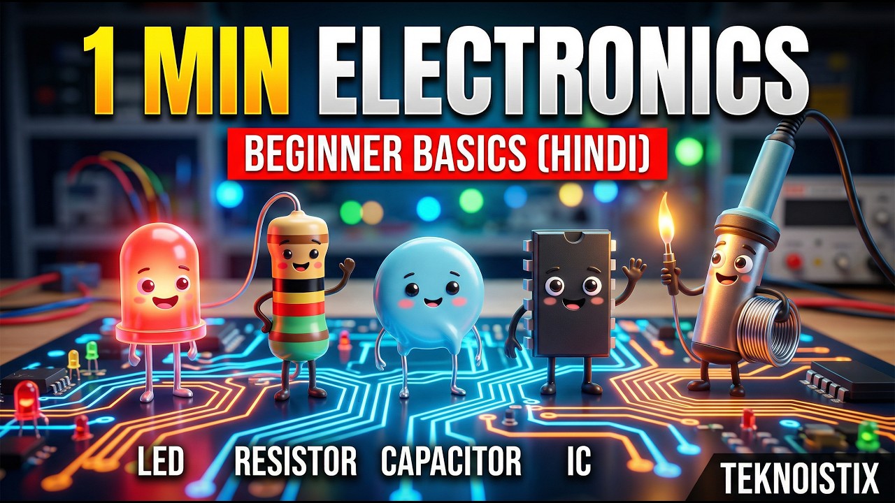 1 Minute Mein Electronics Seekho ⚡ | LED, Resistor, Capacitor Fun ...