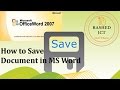 How To Save MS Word Document in Bangla by Rashed ICT