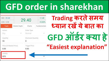gfd in Sharekhan what is gfd in Sharekhan gfd order in sharekhan means