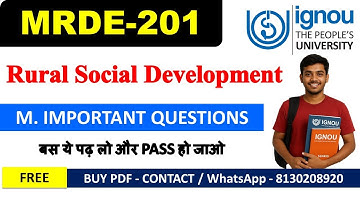 IGNOU MRDE-201 Most Important Questions With Answers 2025 | In English | 100% Pass