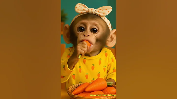 Little monkey eating carrots in own style. .#trending#funny #comedy #shorts #viral #cute #babymonkey