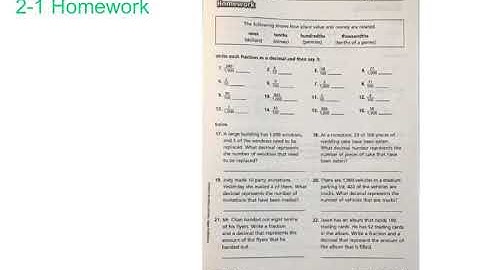 Unit 2 Lesson 1 Homework