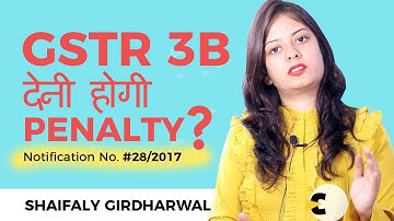 GSTR 3B - Penalty on late filing of GSTR 3B - Notification 28/2017
