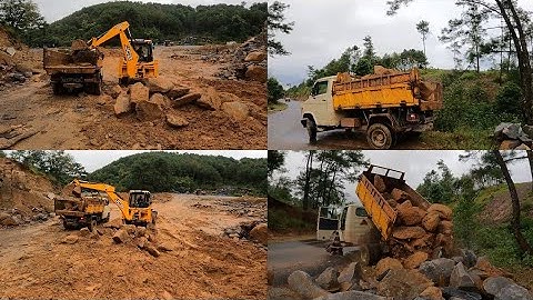 jcb loading boulder in a dump truck || jcb loading boulder || jcb loading video || dump truck video
