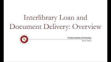 Conducting Research: Interlibrary Loan and Document Delivery Overview Evans Library
