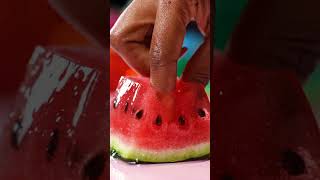 Watermelon Jelly Slice Hand Press ASMR. #asmr #animation #cakeasmr #funny #handpressing #jellyasmr