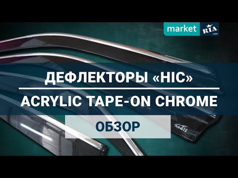 Дефлекторы окон HIC Acrylic Tape-On Chrome | Ветровики с хромом (2020)