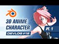 Creating a 3D Anime Character In Blender (Part 1): Project Feline Indie Game Devlog #12