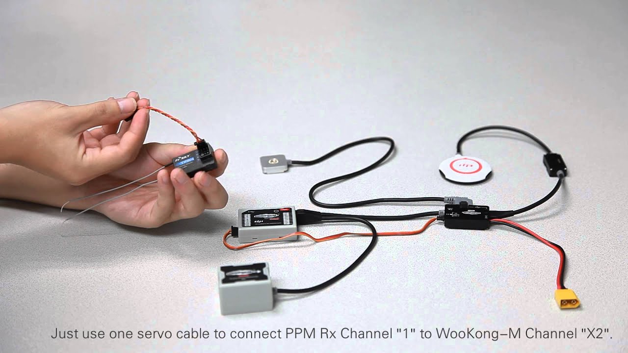 DJI Setup Demo-Main Controller&PPM Receiver Connection -