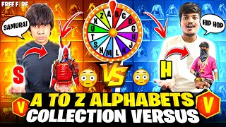 Free Fire New Collection Versus With TSG Ritik😍 Alphabets A - Z Collection Battle👕- Garena Free Fire