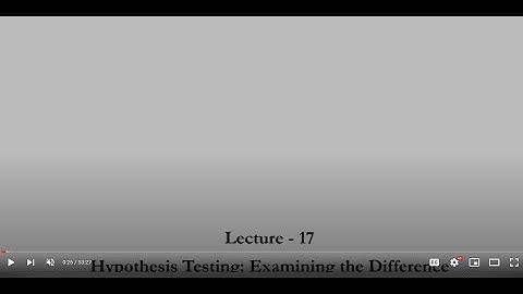Hypothesis Testing: Examining the Difference #CH25SP #swayamprabha