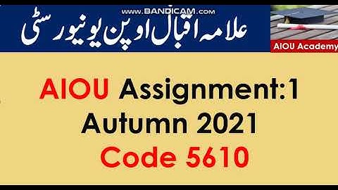 AIOU Code 5610-1 Solved Assignment No.1 Autumn 2021