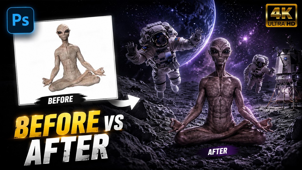 Alien space Edit Before vs After #photoshop #afterefects #speedrun ...