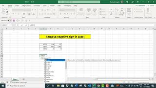 Remove negative sign in Excel Wealth