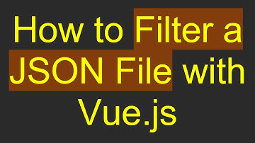 How to Filter a JSON File with Vue.js