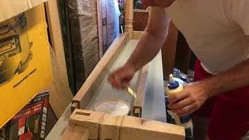 Reclaimed Oak Bench - apron glue up