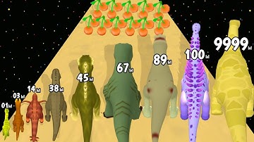 Dino Run Evolution 3D - Level Up Dinosaur Max Level Gameplay (New Update) Freeplay