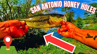 Fishing HIDDEN Bass-HOLES San Antonio, TEXAS