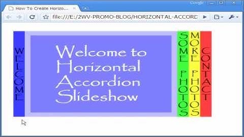 How To Design Attractive Horizontal Accordion For Slide Show