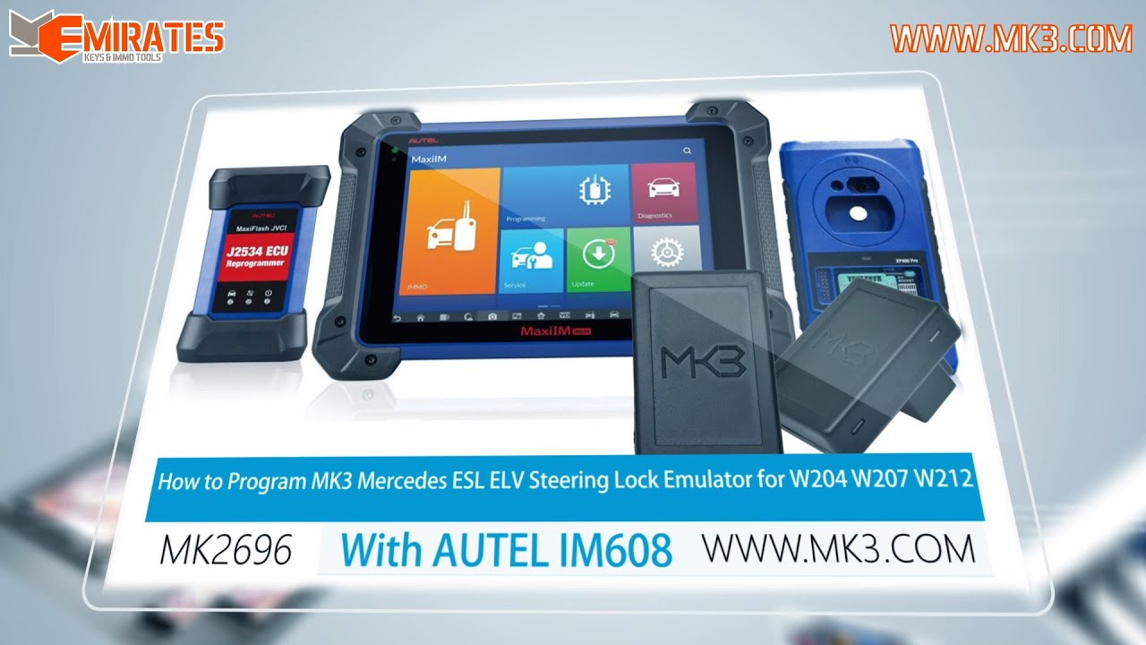 How to Program MK3 ELS ELV Steering Lock Emulator for W204 W207 W212 with  AUTEL IM608 