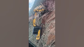 Process of a Log Loader Climbing a Hill