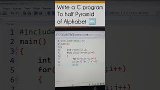 Half pyramid of Alphabet. #coding #viral #cprogramming #bcastudents #importantquestions #pyramid
