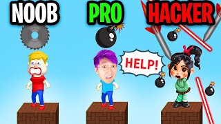 NOOB vs PRO vs HACKER In SAVE THEM ALL! (IMPOSSIBLE PUZZLE APP GAME!)