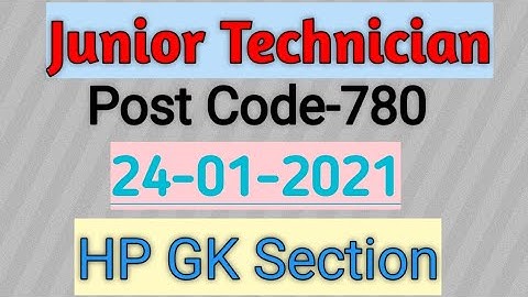 Hpsssb Junior Technician(2021)||Post Code-780||HP GK Section solved 🔥🔥