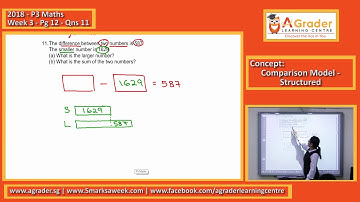 2018 - P3 Maths - Week 3 - Pg 12 - Qns 11 (Comparison Model - 2 Items (Structured))