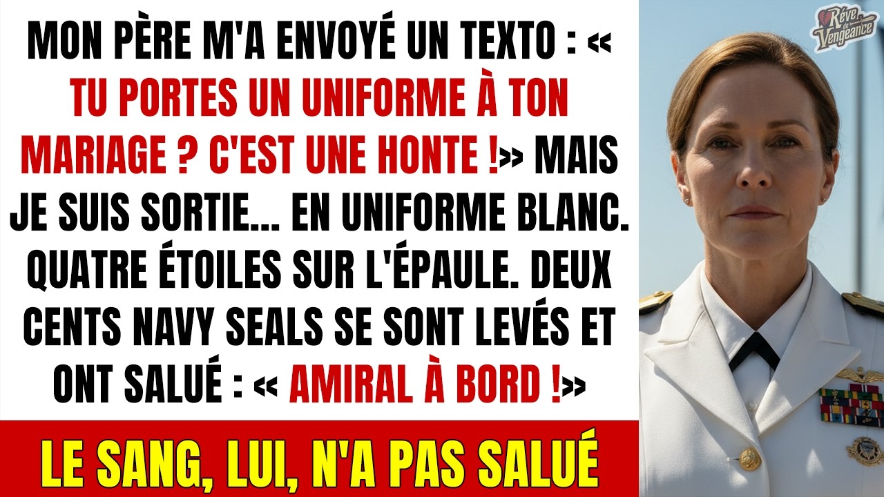 Le jour de mon mariage, j’étais en grand uniforme blanc de la Navy, quatre étoiles sur les épaules, entourée de deux SEALs qui avaient insisté pour me conduire à l’autel. Mon père, colonel à la...