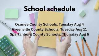 BACK TO SCHOOL: Full schedule for our area