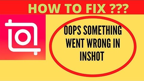 Fix Inshot App Oops Something Went Wrong Error | Fix Inshot something went wrong error | FING 24
