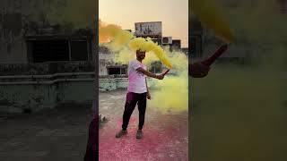 Holi Colour Fog Smoke Cracker #holi #crackers #fog #viralsong  #trending  @MohitandCherry #ytshorts