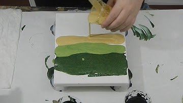 (87) Paper Towel Swipe with Acrylic Pour