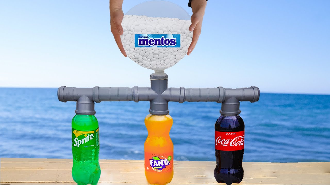 Experiment: Coca Cola & Fanta & Sprite VS Mentos