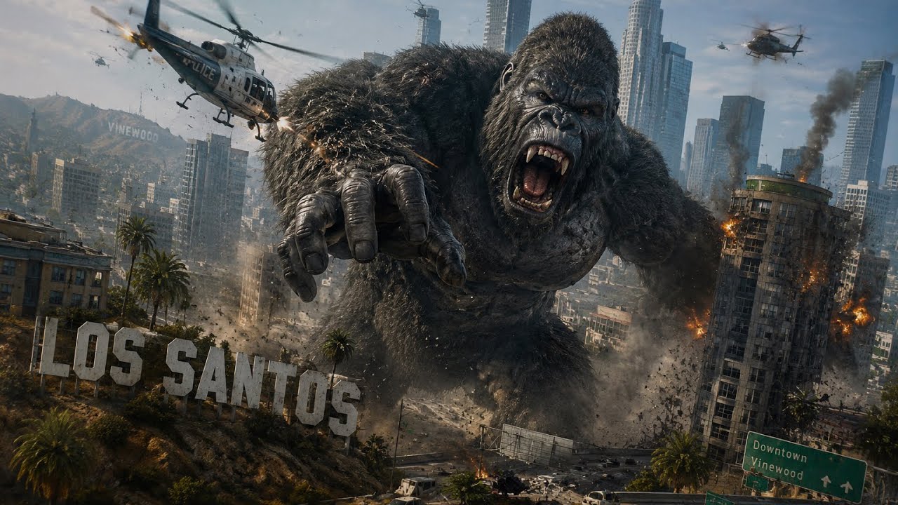 GTA 5 King Kong MOD King Kong Vs Godzilla Gta 5 Mods YouTube 