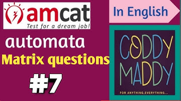 Matrix Automata questions AMCAT printing patterns ||CODDYMADDY||amcat automata,amcat automata coding