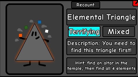 how to get elemantal triangle (find the triangles | Roblox)