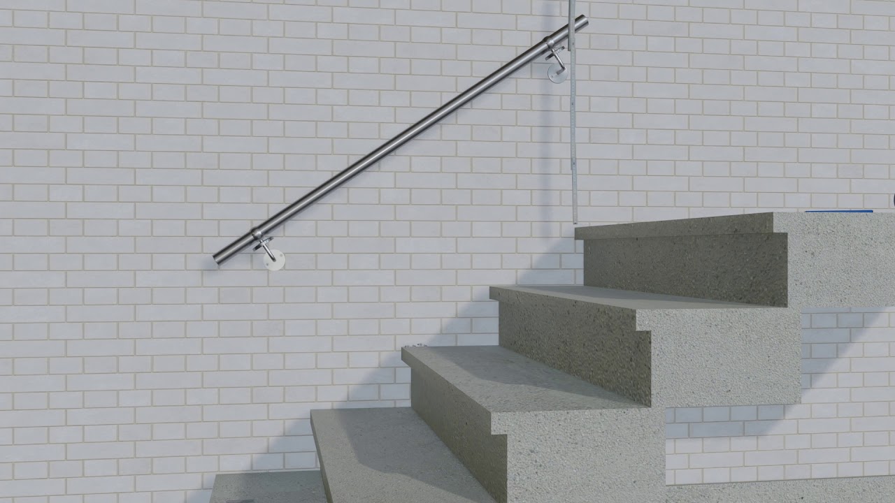 Montageanleitung Edelstahl Wand Handlauf Mit Kugelring Befestigung Für  Treppen (Tutorial) - YouTube