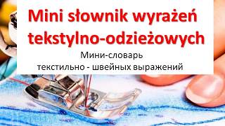 Польский Тема: Текстильно-швейные выражения Польский Тема: Текстильно-швейные выражения