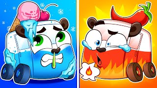 HOT VS COLD - Super Food Trucks Song 🍨 Road is LAVA! 🌶️ Baby Cars Kids Songs