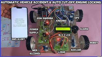 Automatic Vehicle🚗Accident & Auto Cut-Off Engine Using Arduino | GPS🛰️| GSM📱SMS Notification Alert