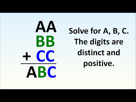 Can You Solve This? AA + BB + CC = ABC