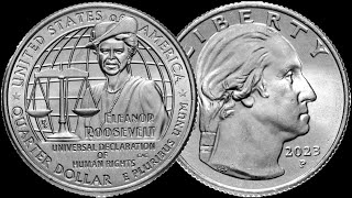 25 центов США Элеонора Рузвельт. Серия Американские женщины 2023 года.