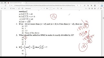 Olympiad Test Solution-01| Mathematics| ME ACADEMY