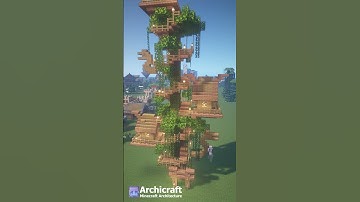 Fun Treehouse Idea: Jungle and Oak wood treehouses with statues