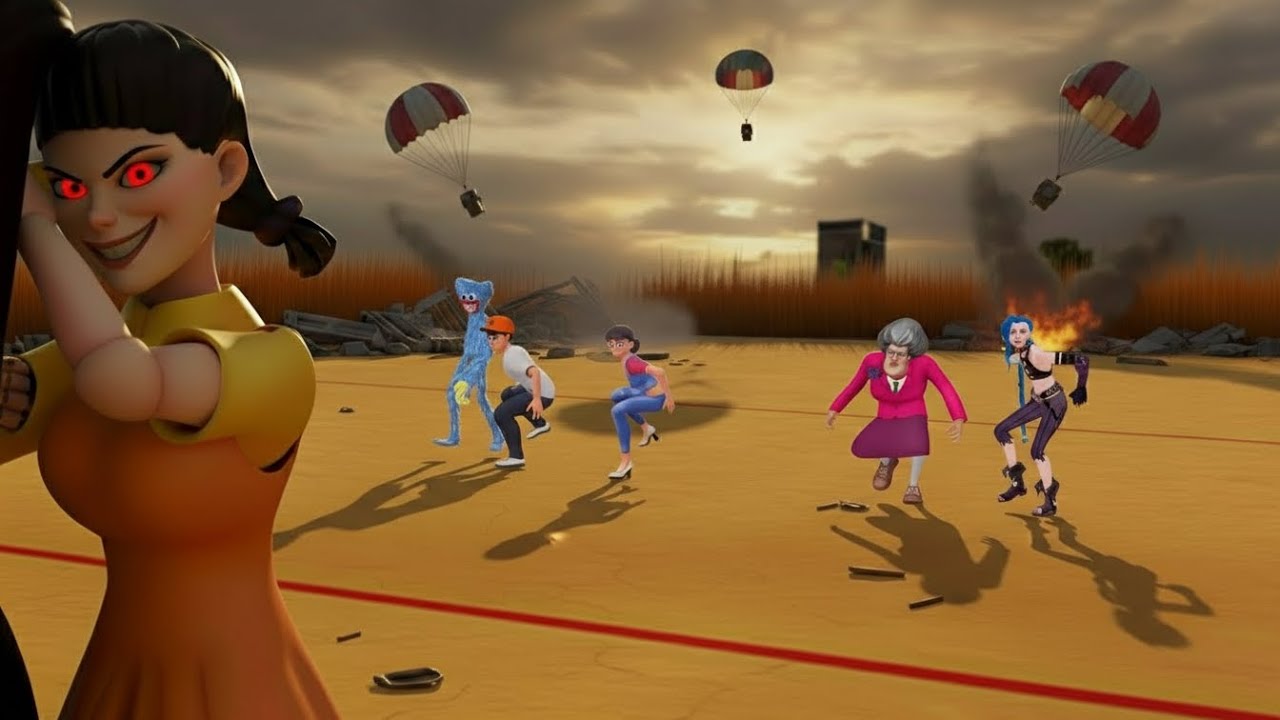 Squid Game vs Scary Teacher 3D | Warzone Parachuting Red Light Green Light Challenge Who's The Boss