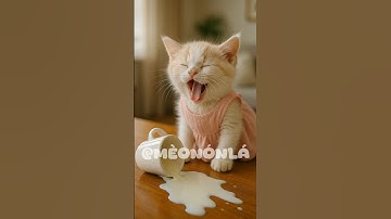 Mèo Em Làm Đổ Sữa Và Cái Kết. #meononla #cat #viralshort #funny