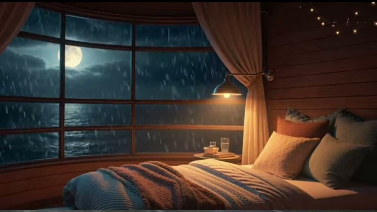 9+ Hours Falling Asleep in a Rainy Lighthouse 🌧️ Cozy Sleep Sounds & Ocean Ambience
