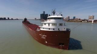 Kaye E. Barker - Ship at anchor - Downtown Detroit - 4/1/17